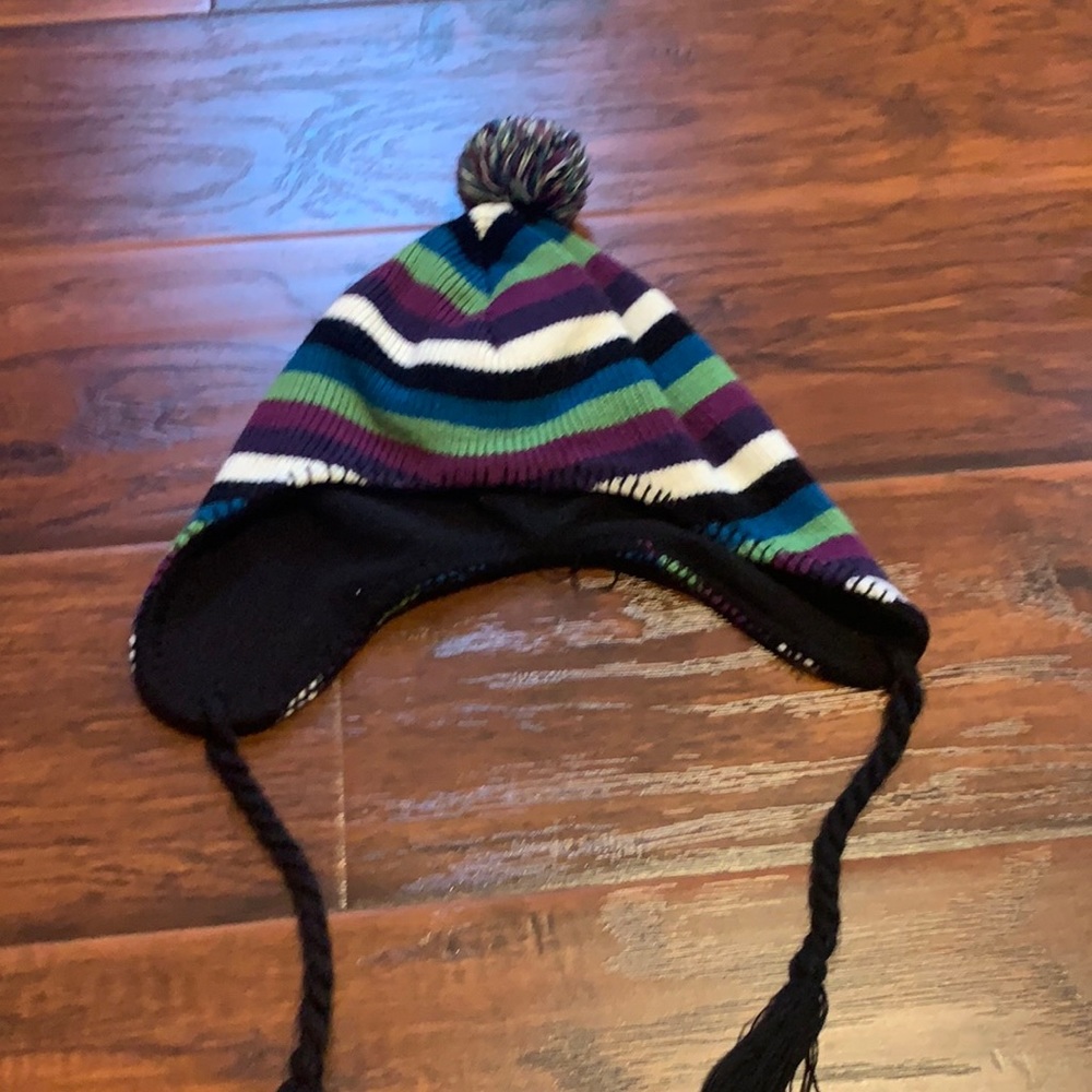 Blue,green,purple,navy blue and white hat